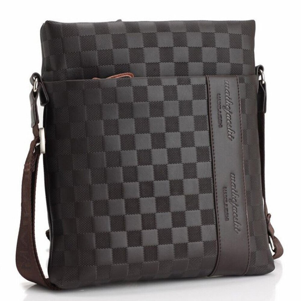 Men's Leather Crossbody Messenger Shoulder Bags Handbag Satchel Casual Day Bag